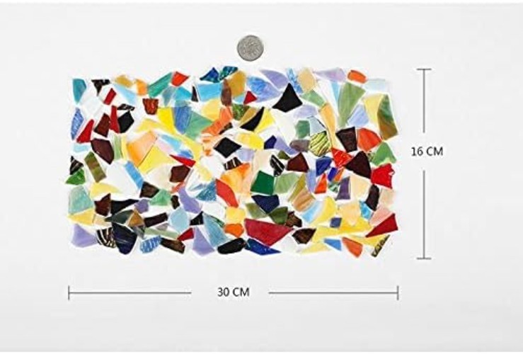 1kg Assorted Shapes Stained Glass Mosaic Pieces for Stunning Art Projects