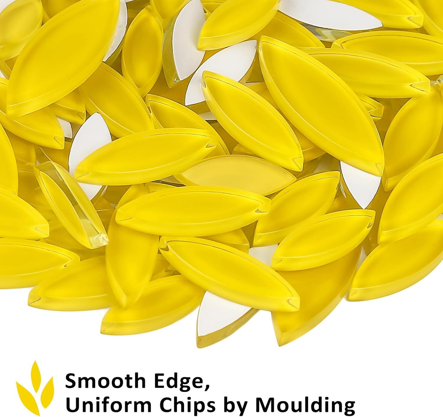 Yellow Leaf Mosaic Tiles for Crafts Bulk,200g Petal Mosaic Glass Pieces,Flower G