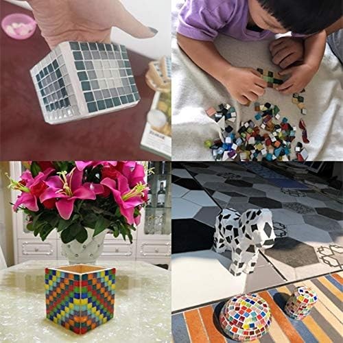 500g Mosaic Tiles for Crafts – Irregular Mini Crystal Tiles 0.4×0.4″ Mixed Color
