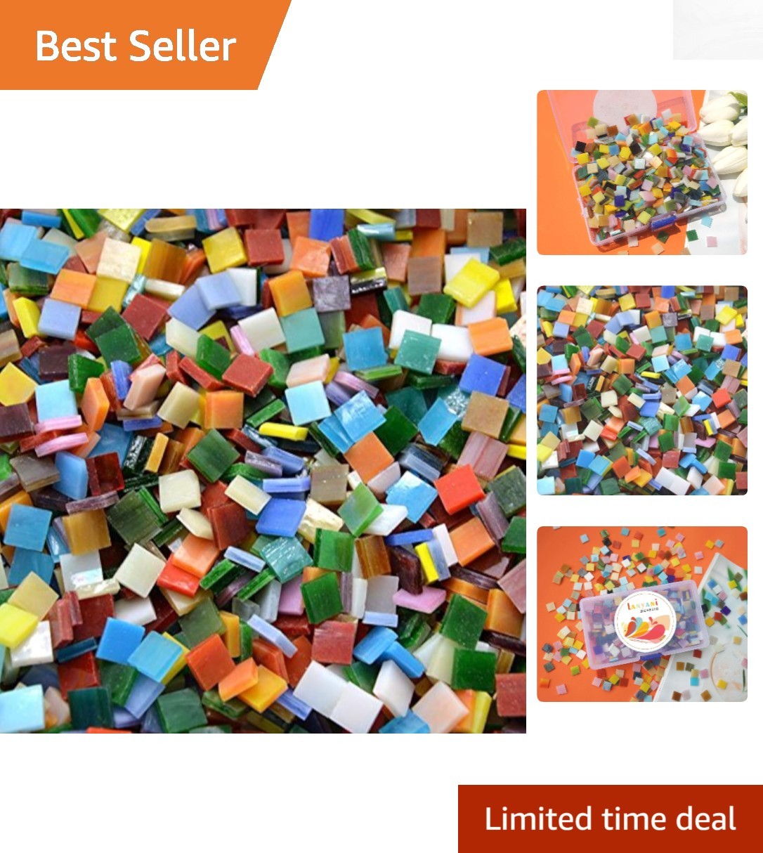 Elegant 800-Piece Stained Glass Mosaic Tiles for Creative Home Art Projects