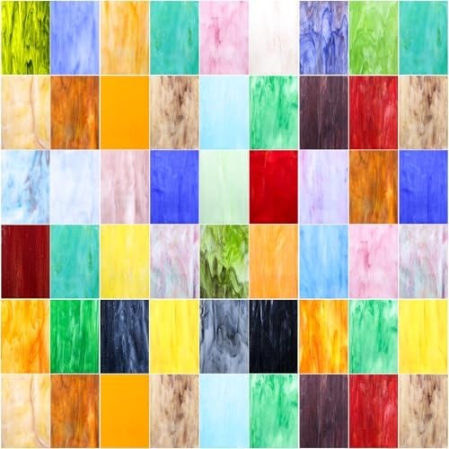 36 Sheets Opaque Stained Glass Variety Pack – 4×6 Inch Mosaic Tiles for Crafts