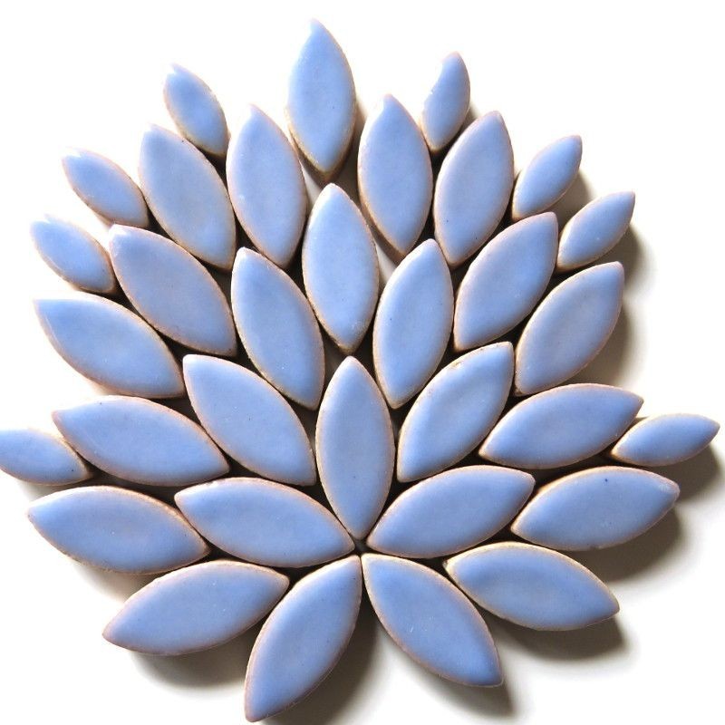 25 tiles Medium Blue Petal Shaped Ceramic Mosaic Tile Pieces – 2 Sizes