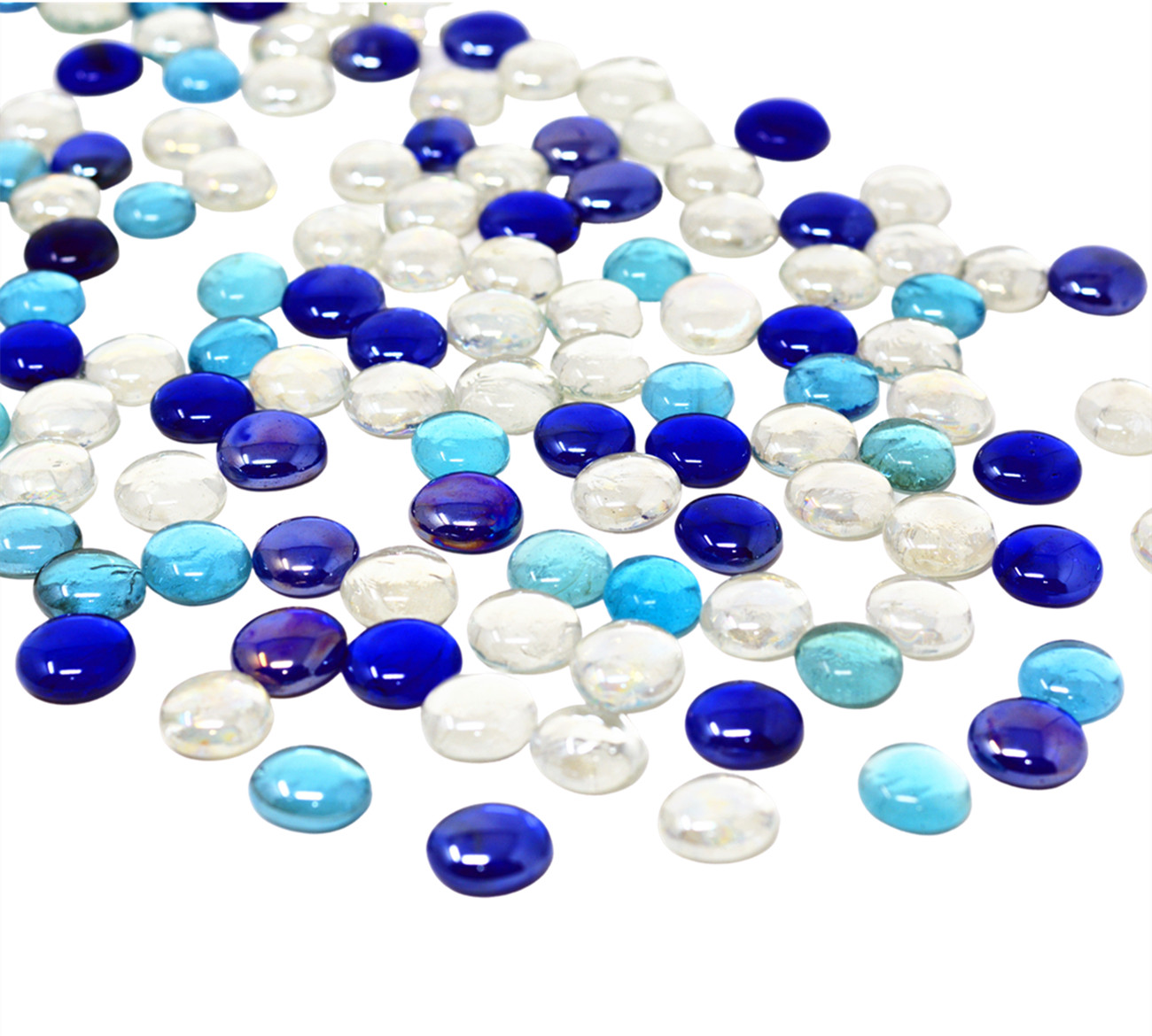 500 Pcs Mixed Color Glass Gems, Pebbles, Mosaic Tiles, Marbles Vase Filler (5LB)