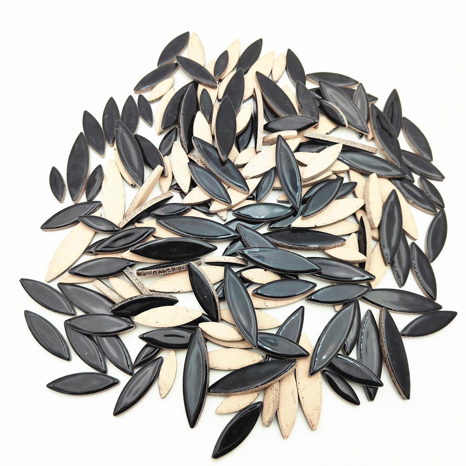 Leaf Petal Ceramic Mosaic Tiles for Crafts, 500g/1.1LB Irregular Mosaic Piece…