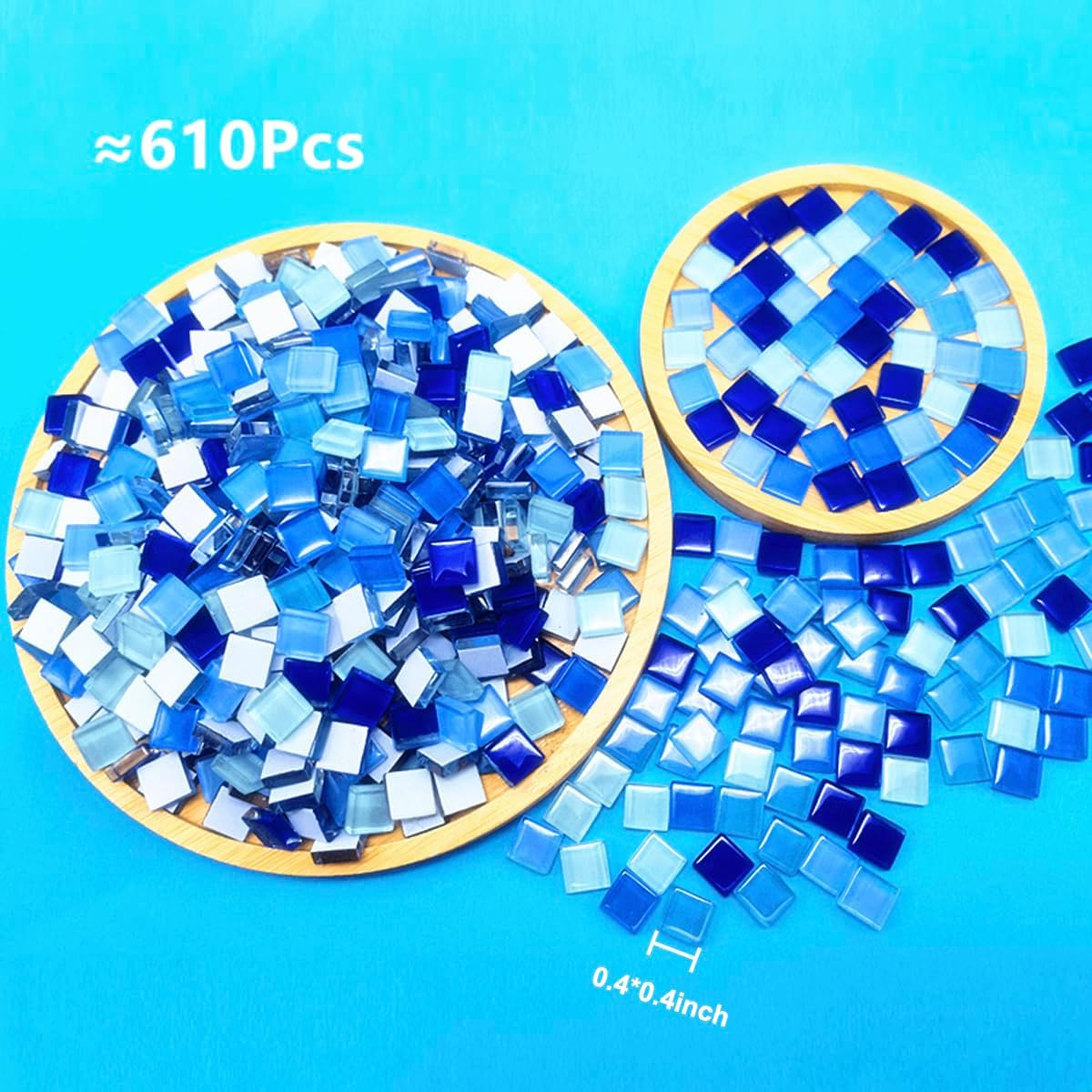 500G/ 1.1LB Bulk Crystal Mosaic Tiles, Assorted Color Opaque Mosaic Glass Crafts
