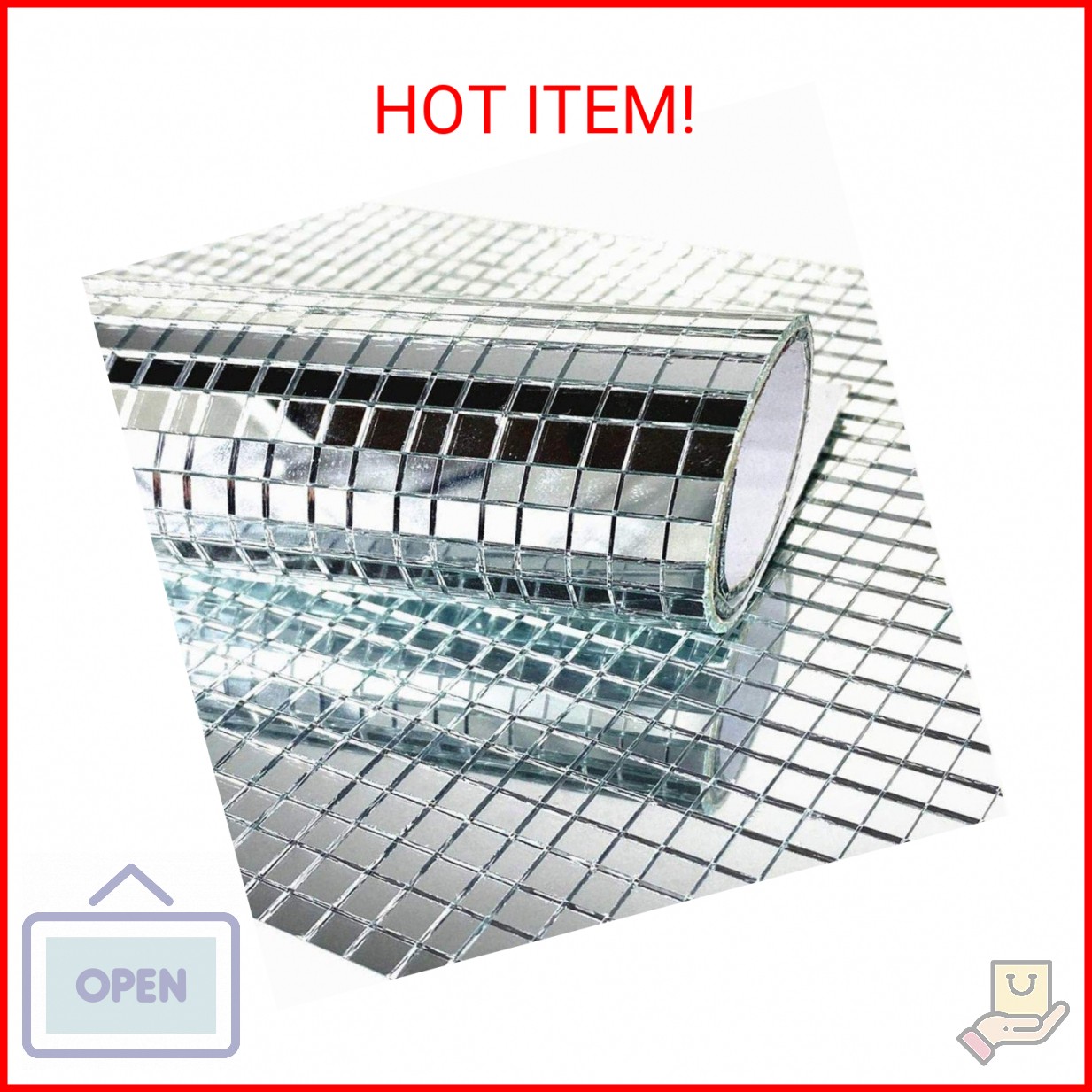 Self Adhesive Real Glass Silver Mirrors Mosaic Tiles Sticker for Craft Square Gl