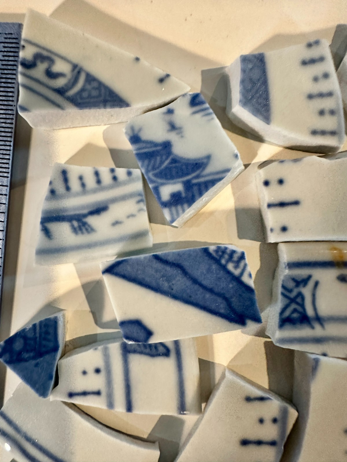 49 Handcut Mosaic China Tiles Blue White/Grey Irregular Decor Tiles