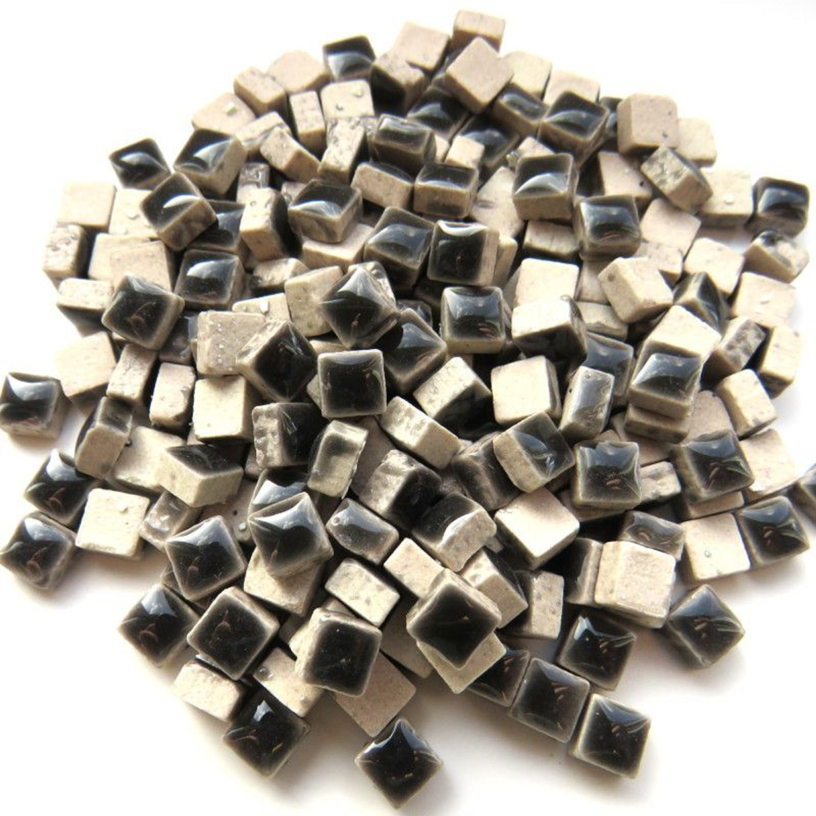 5 mm Charcoal Gray Ceramic Micro Tiny Tiles – 1 ounce bag – 200 +/- Mosaic Tiles