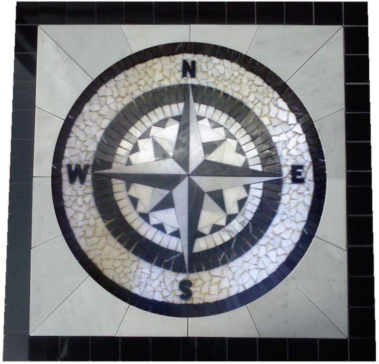 Tile Floor Medallion Marble Mosaic 32”x32”