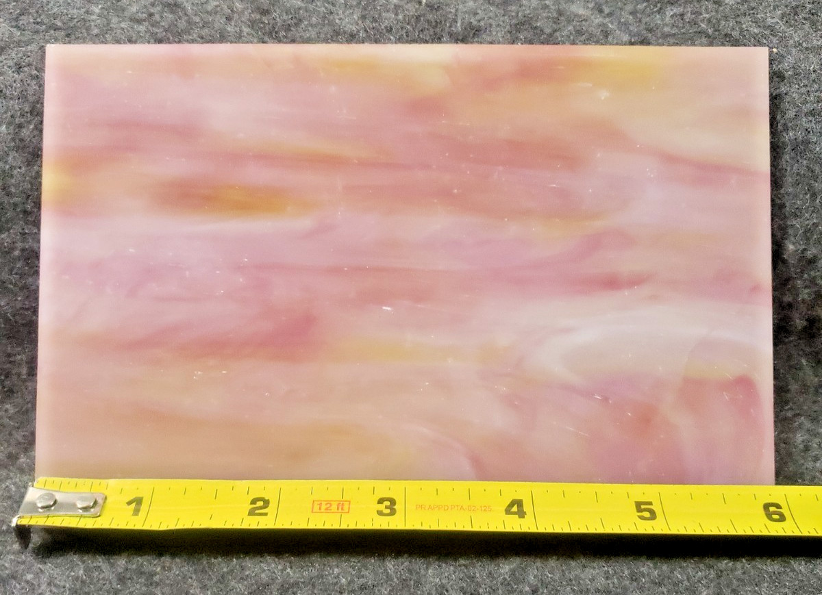 Stained Glass Sheet Mosaic Tile 5.9 Inch x 3.9 Inch Pink Stained Glass… (C7B1)