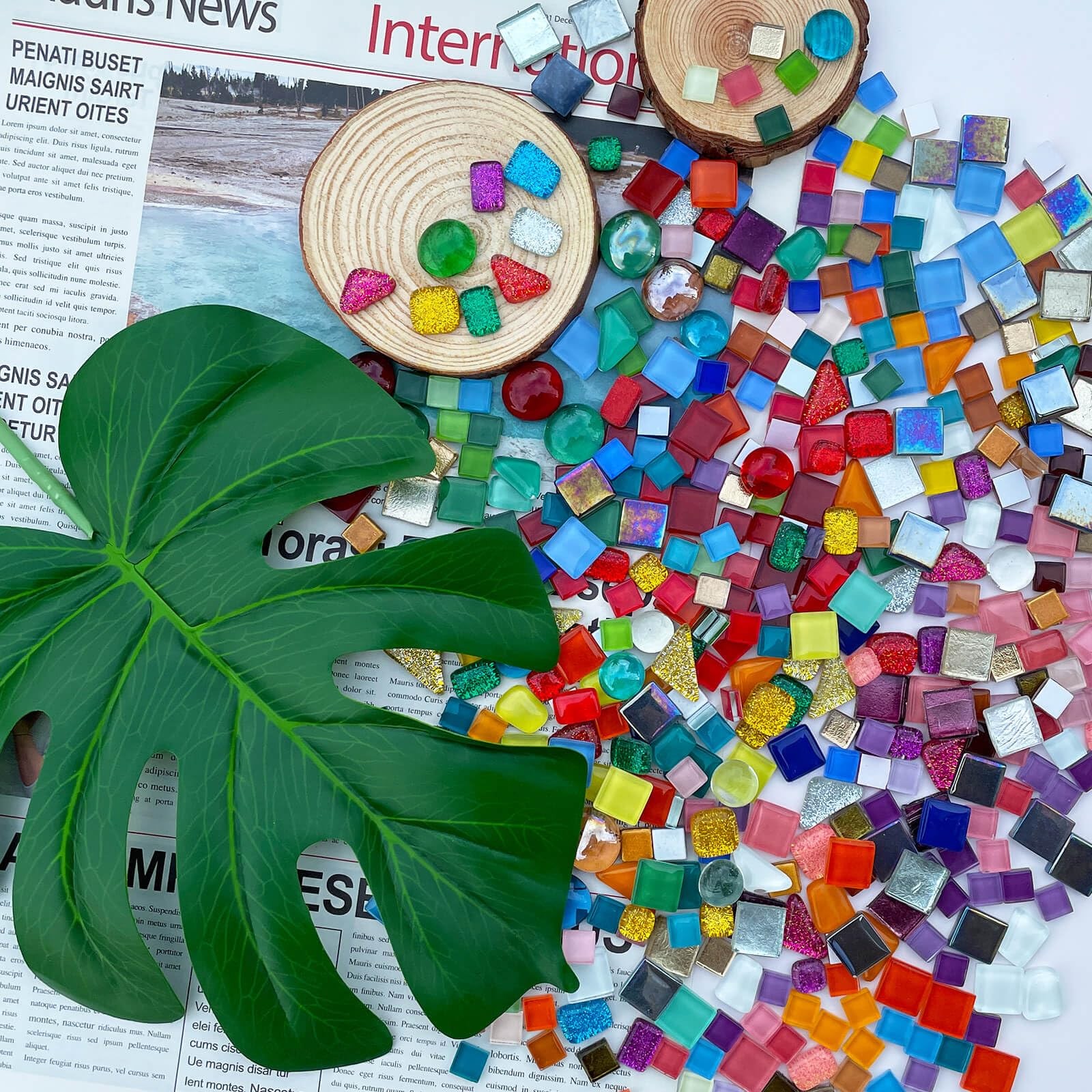 1.1LB Assorted Colors Irregular Crystal Glass Mosaic Tiles – Perfect for Art …