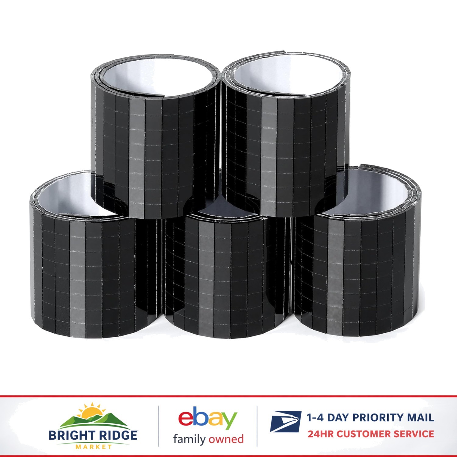 DIY Disco Ball Stickers, 2360 PCS Black Glass Tiles for Interior Decoration
