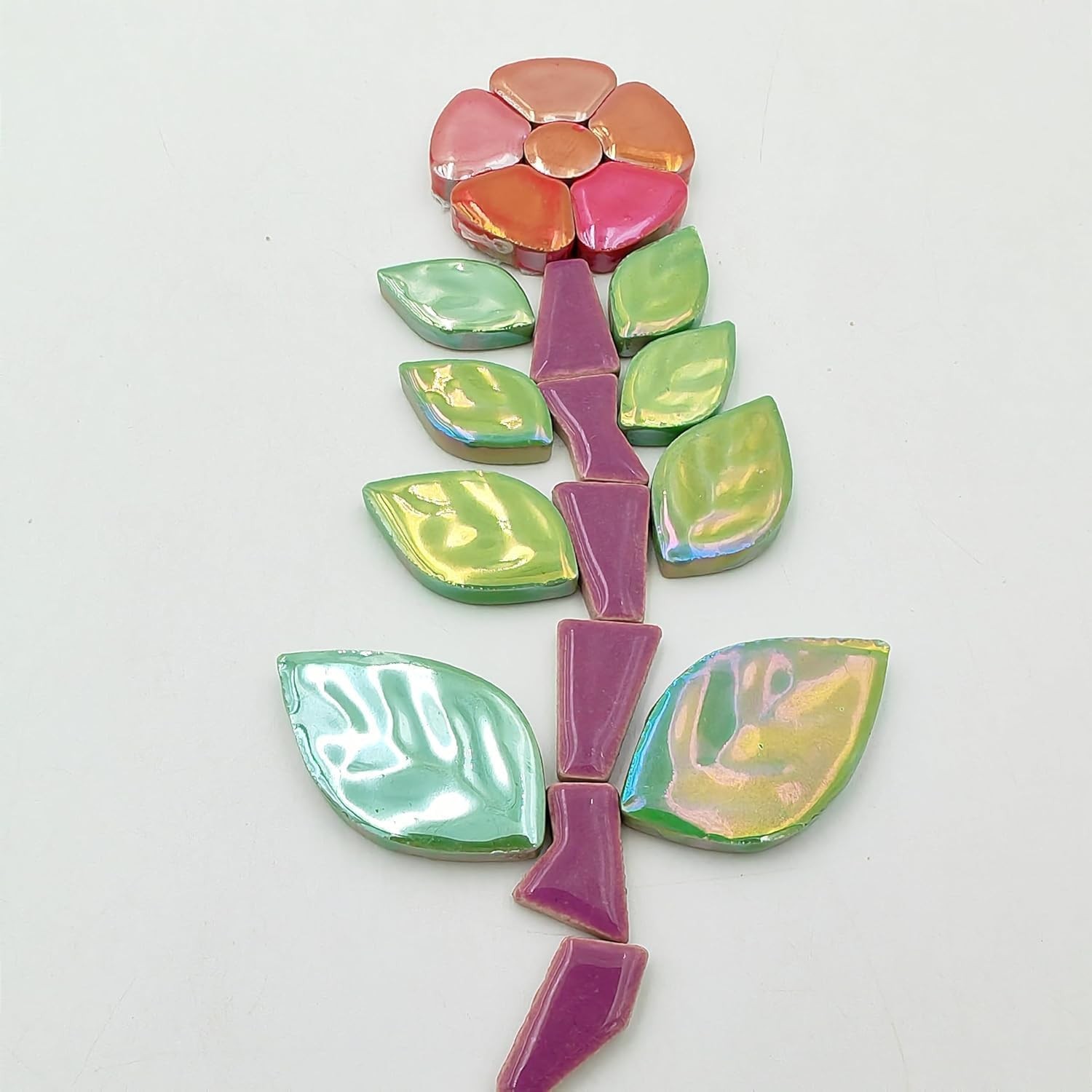 1.1LB Iridescent Leaves Ceramics Mosaic Tiles,Making Creative 3 Size Ceramic …