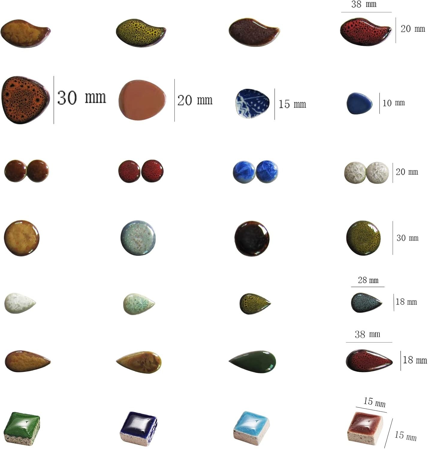 200g Ceramics Mosaic Tiles Random Color Raindrops Shape Mosaic Ceramics Pieces f