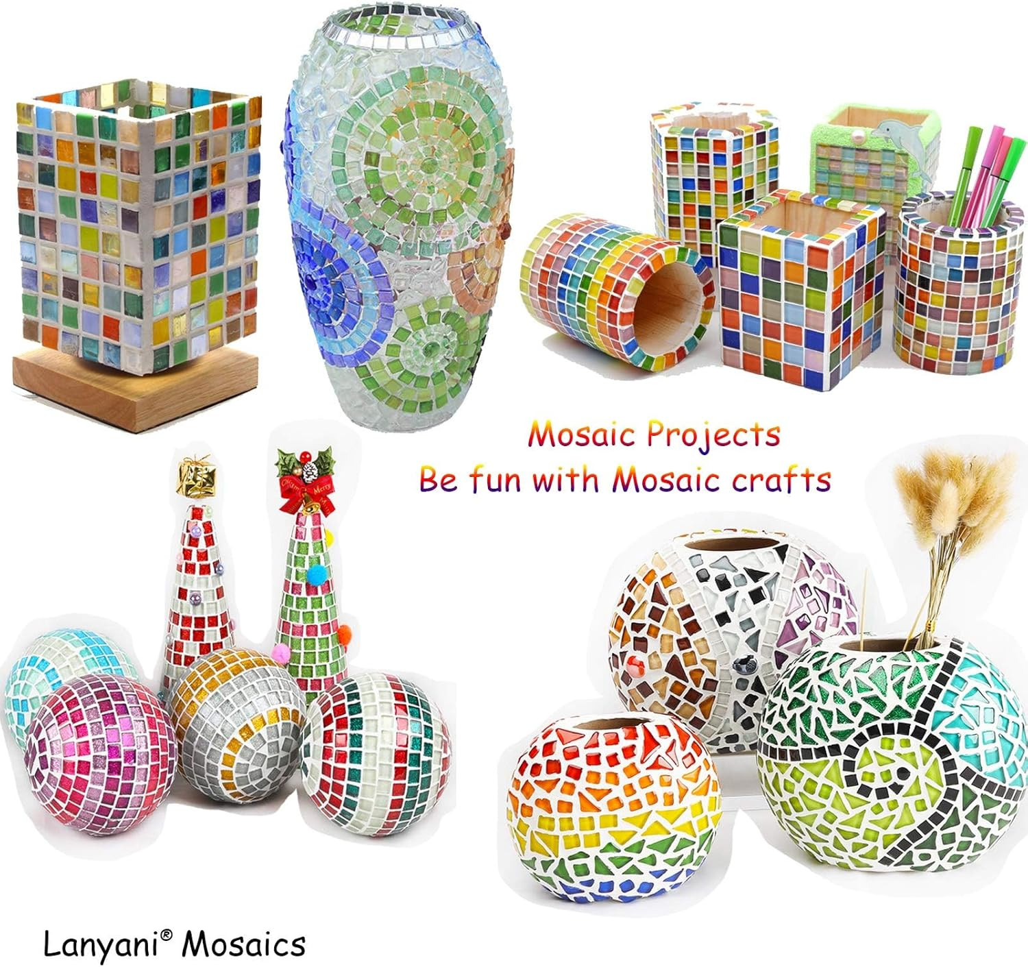800 Pieces Mosaic Tiles Stained Glass – Assorted Colors for Art Craft and Home D