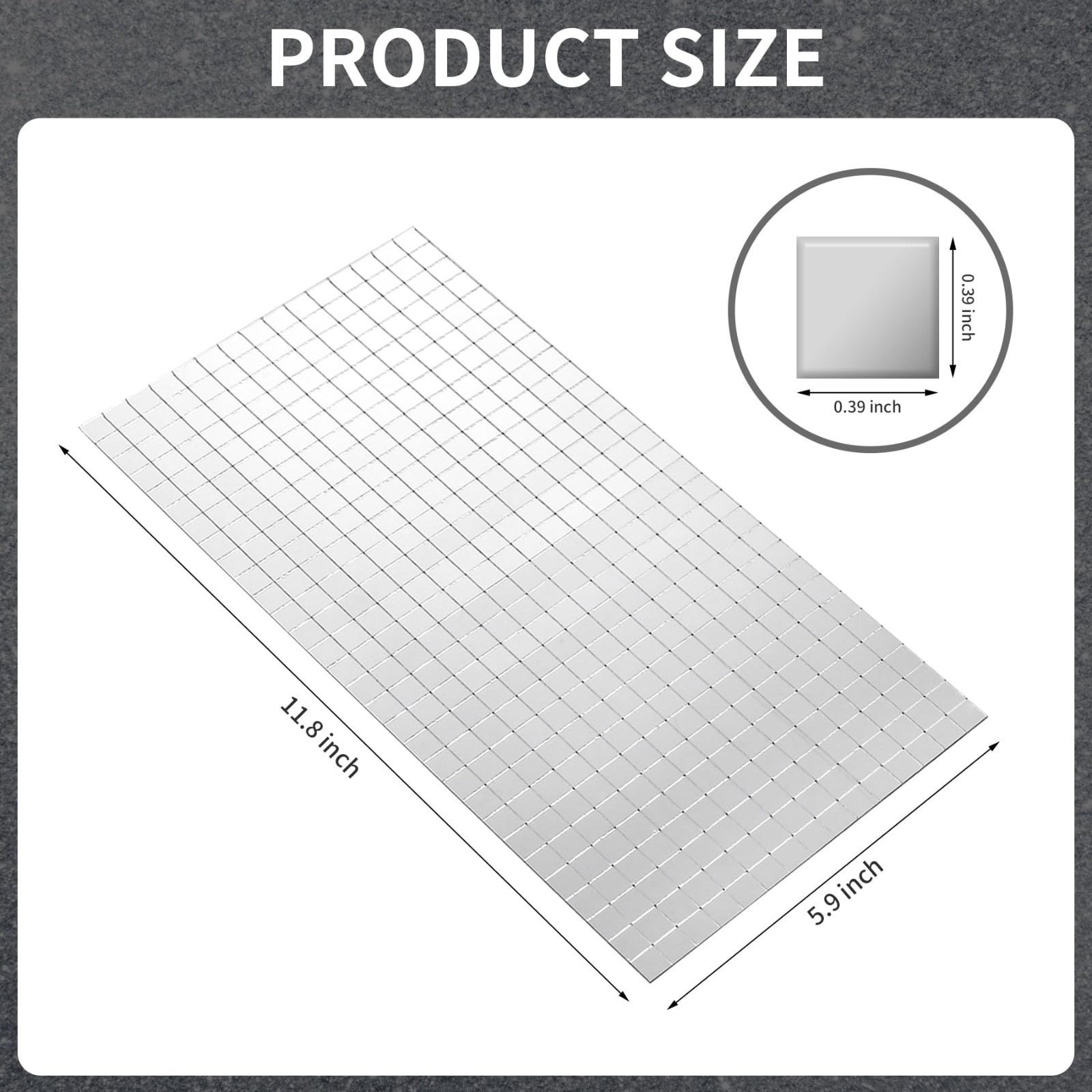4500 PCS Self-Adhesive Silver Disco Ball Mirror Tiles | 10×10 mm Square Stickers