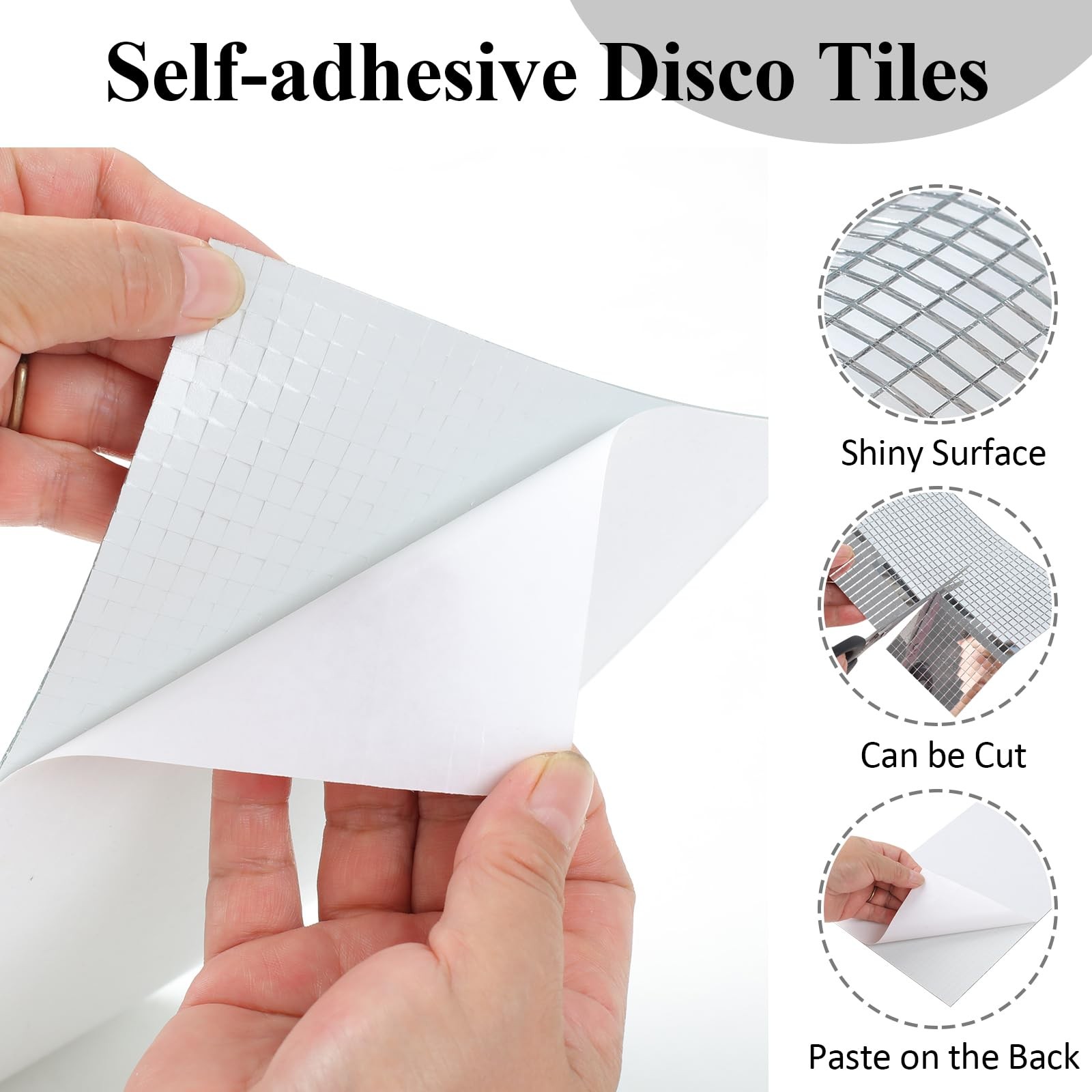 Disco Ball Mirror Tile, 5100 Pcs Adhesive Mosaic Sticker,Sliver