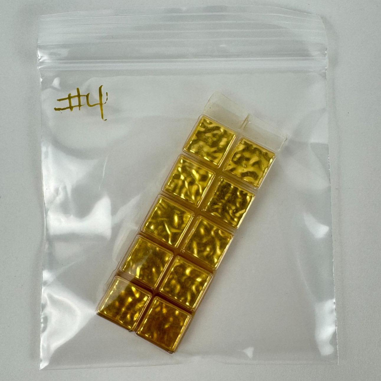 24kt Gold Mosaic Glass WAVY 10mm (3/8 Inch) 10 pieces NEW