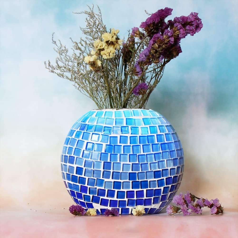 Glass Mosaic Tiles 2.2LB, 4 Shapes Stained Glass Pieces for DIY Crafts, Home Dec