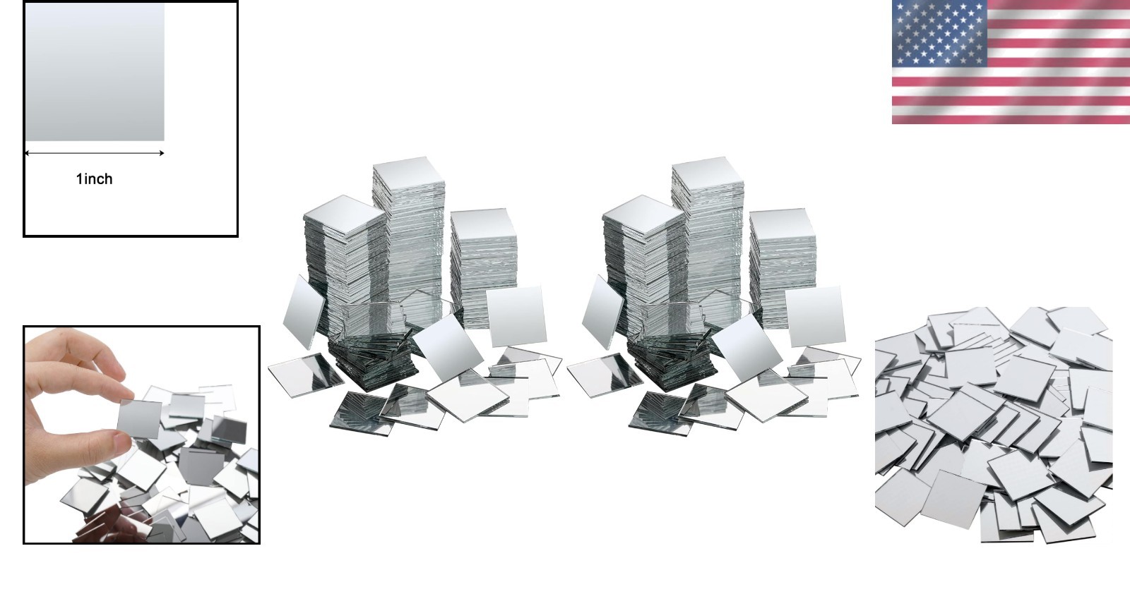 Home Wall Decor Mirror Tiles, Pack of 200
