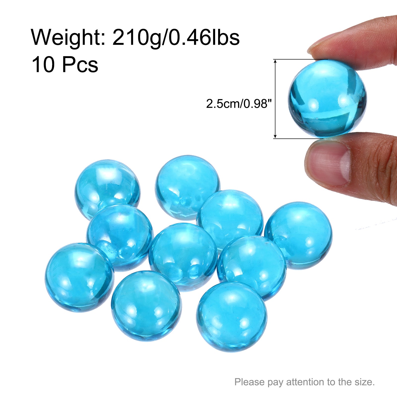 Glass Beads,10pcs Round Glass Gemstone Dark Blue 0.46lbs (0.98″)