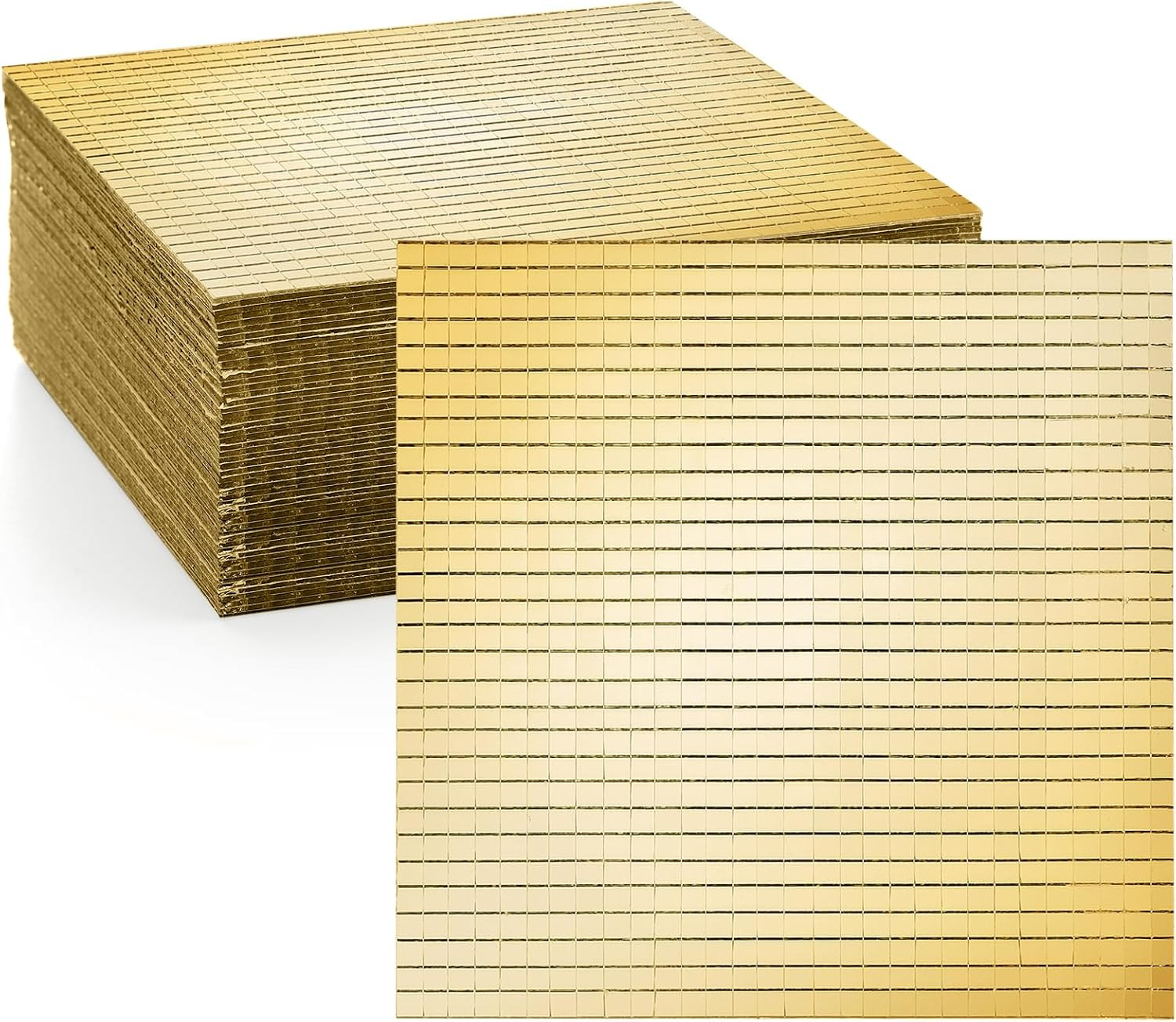 36000 Gold Self Adhesive Mirror Mosaic Tiles 5x5mm Glass Squares for Crafts