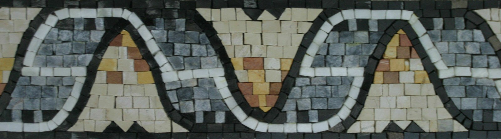 Ribbon Garden Long Continuous Pattern Border Marble Mosaic