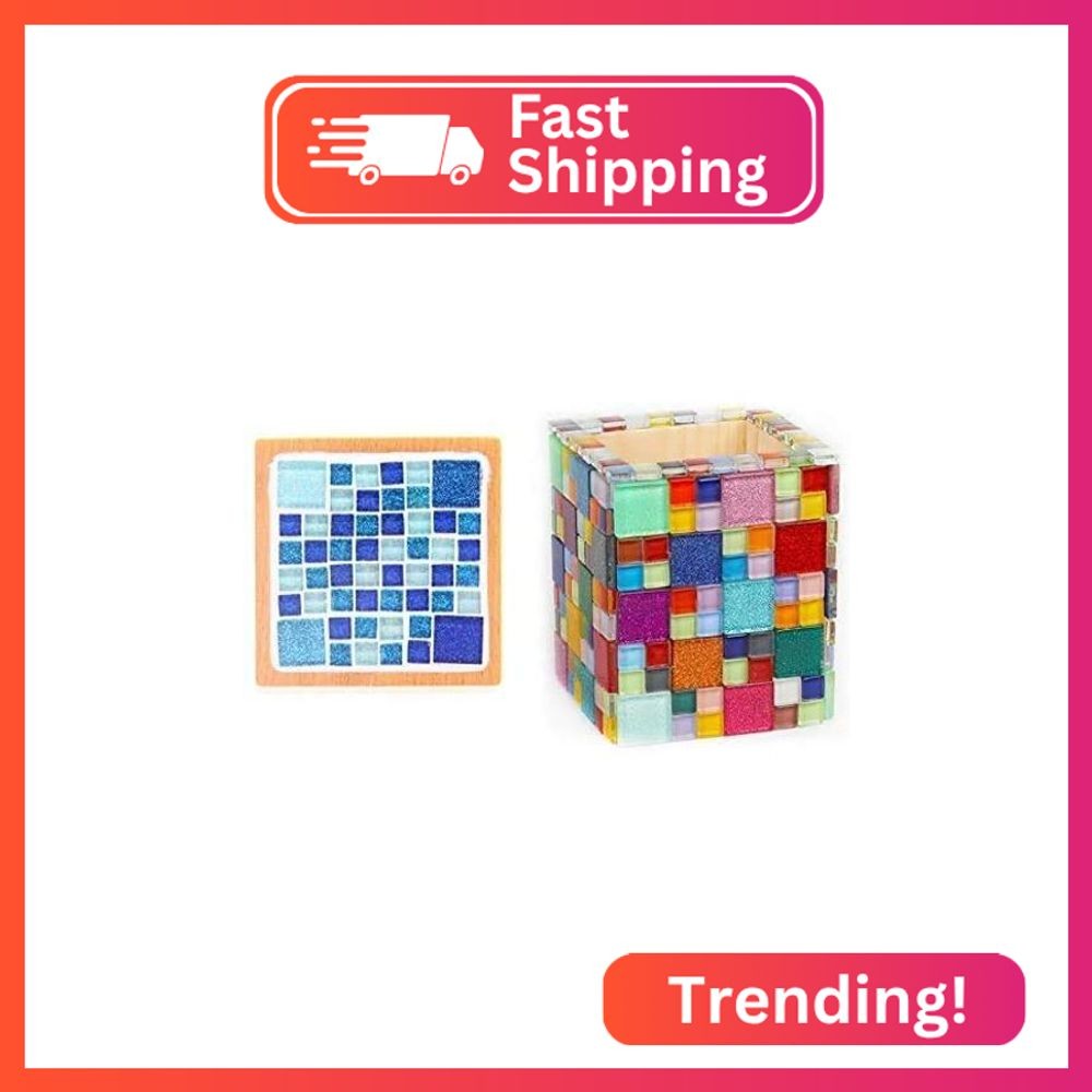 Mosaic Tiles,Glass Tiles, Shine Crystal Mosaic Glass Pieces Bulk Assorted Square
