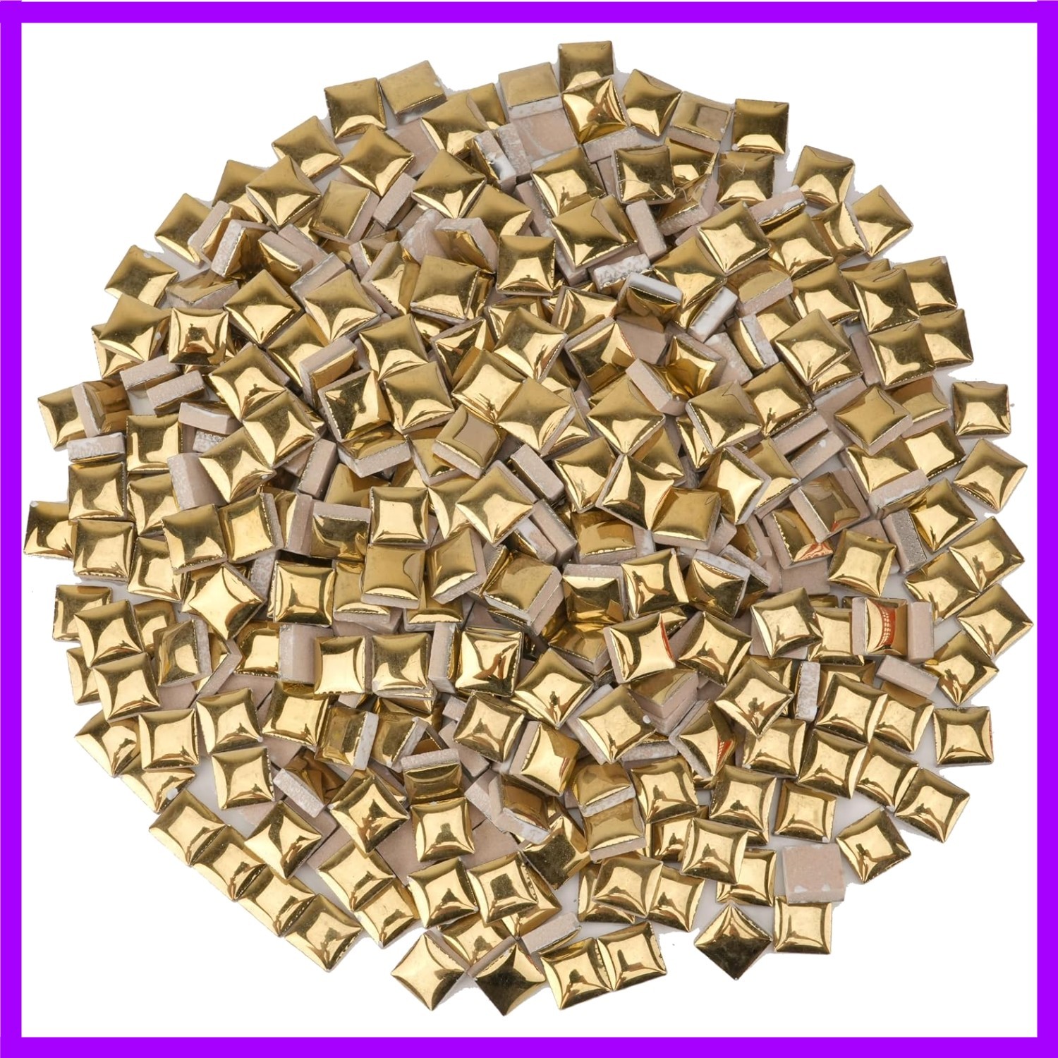 Gold Ceramic Mosaic Tiles for Crafts Bulk, 12mm Square Small Ceramic Tiles fo…
