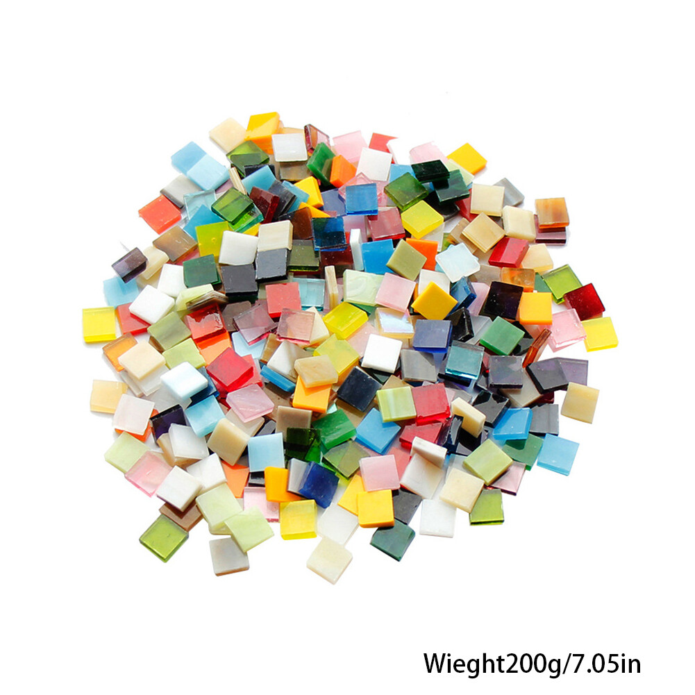 US 1100Pack Mosaic Tile Crafts Textured Stained Glass Decorations Assorted Color