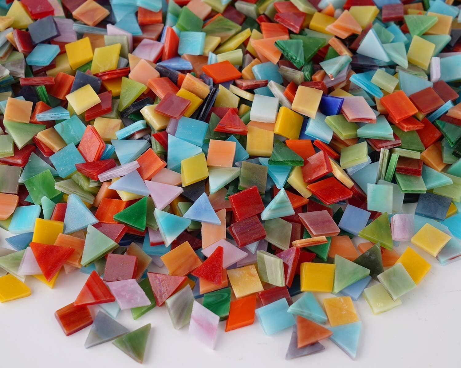 1600 Vibrant Glass Mosaic Tiles – Assorted Colors & Shapes for Stunning Crafts