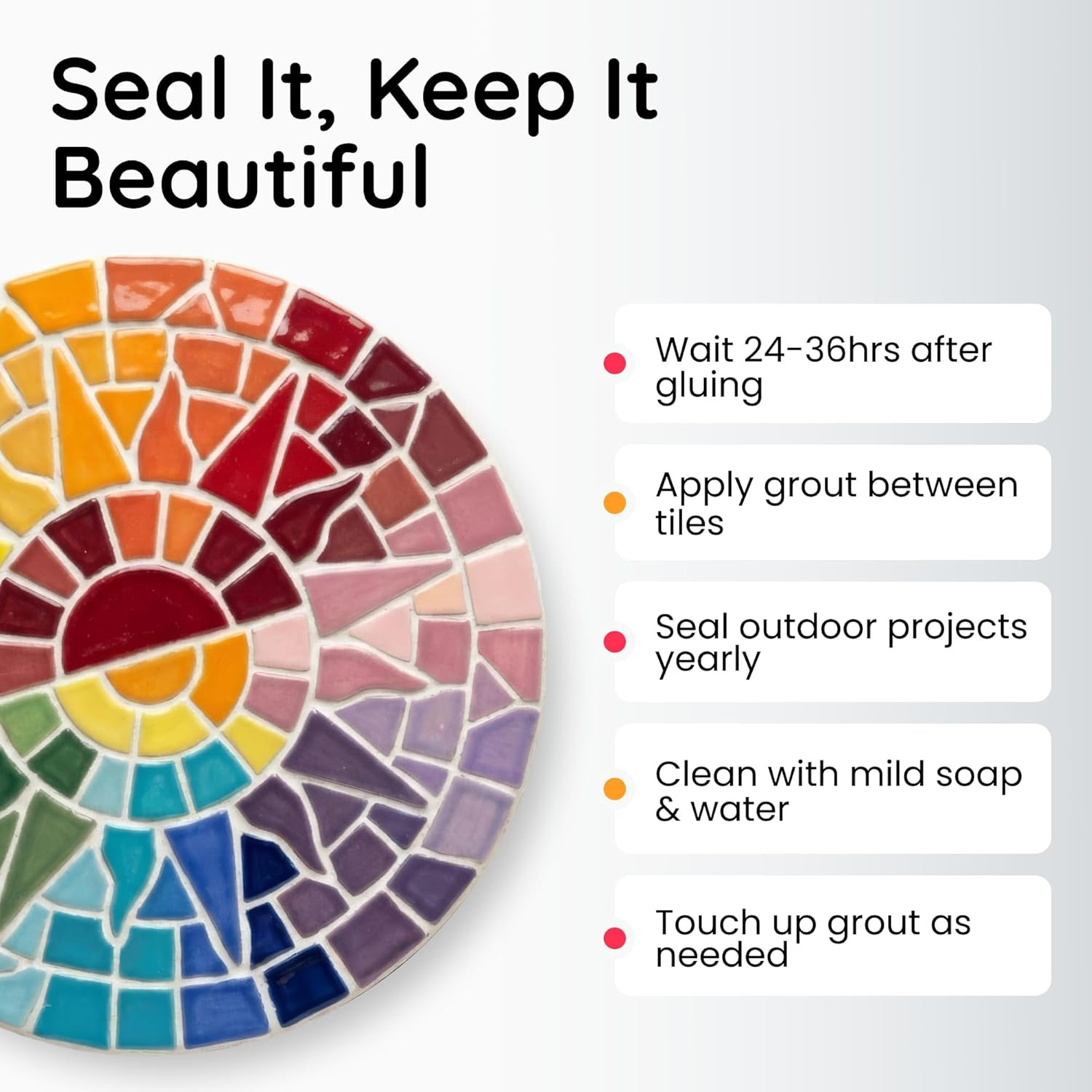 Ceramic Mosaic Tiles for Crafts & Art Projects 200 Grams Vibrant Colors Pieces F