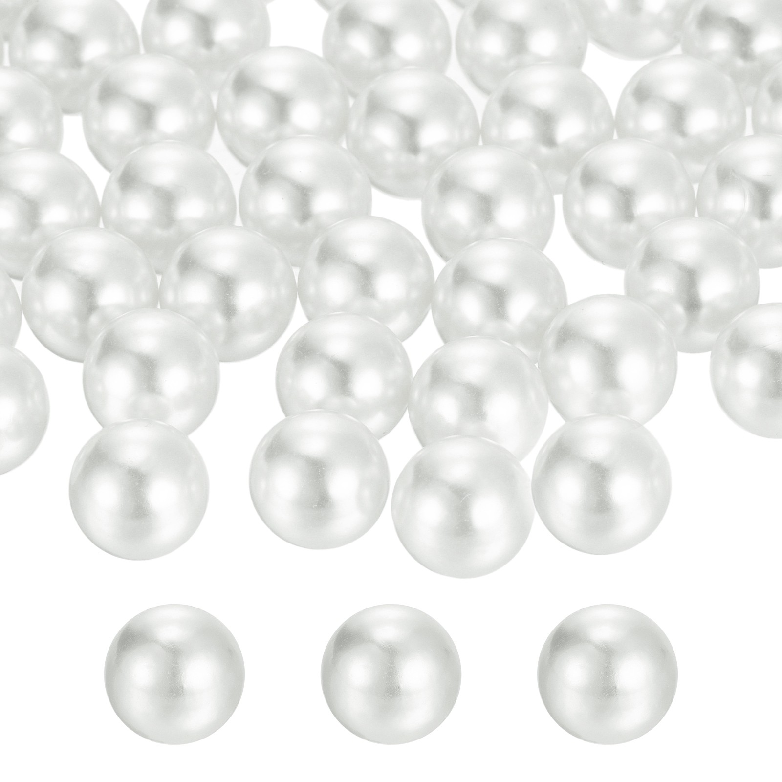 210pcs 14mm White Pearl Beads ABS Faux Pearls Vase Fillers 300g Ornament Filler