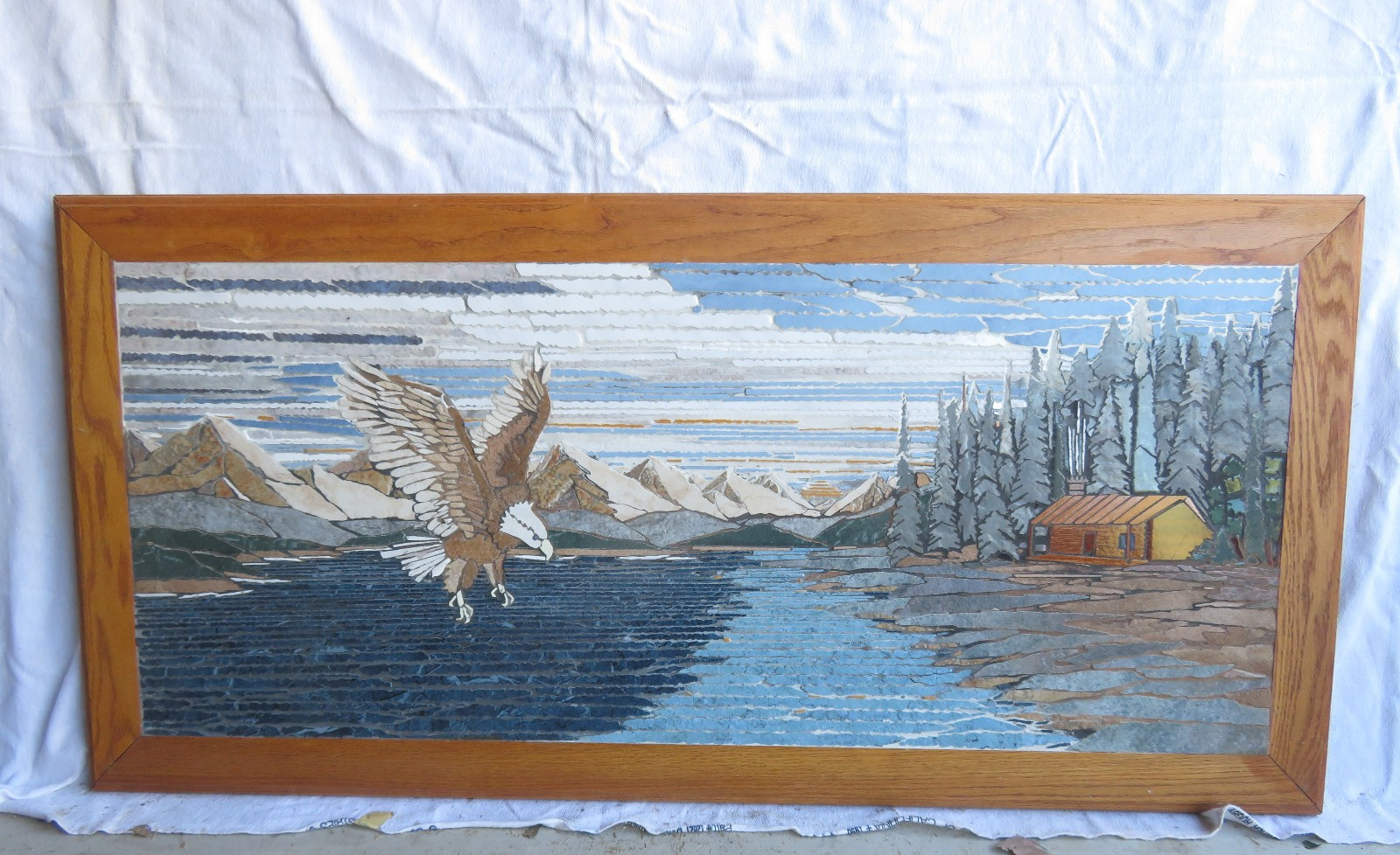 Original Custom one of a kind Tile Mosaic 24h x 48w A House in the Country Table