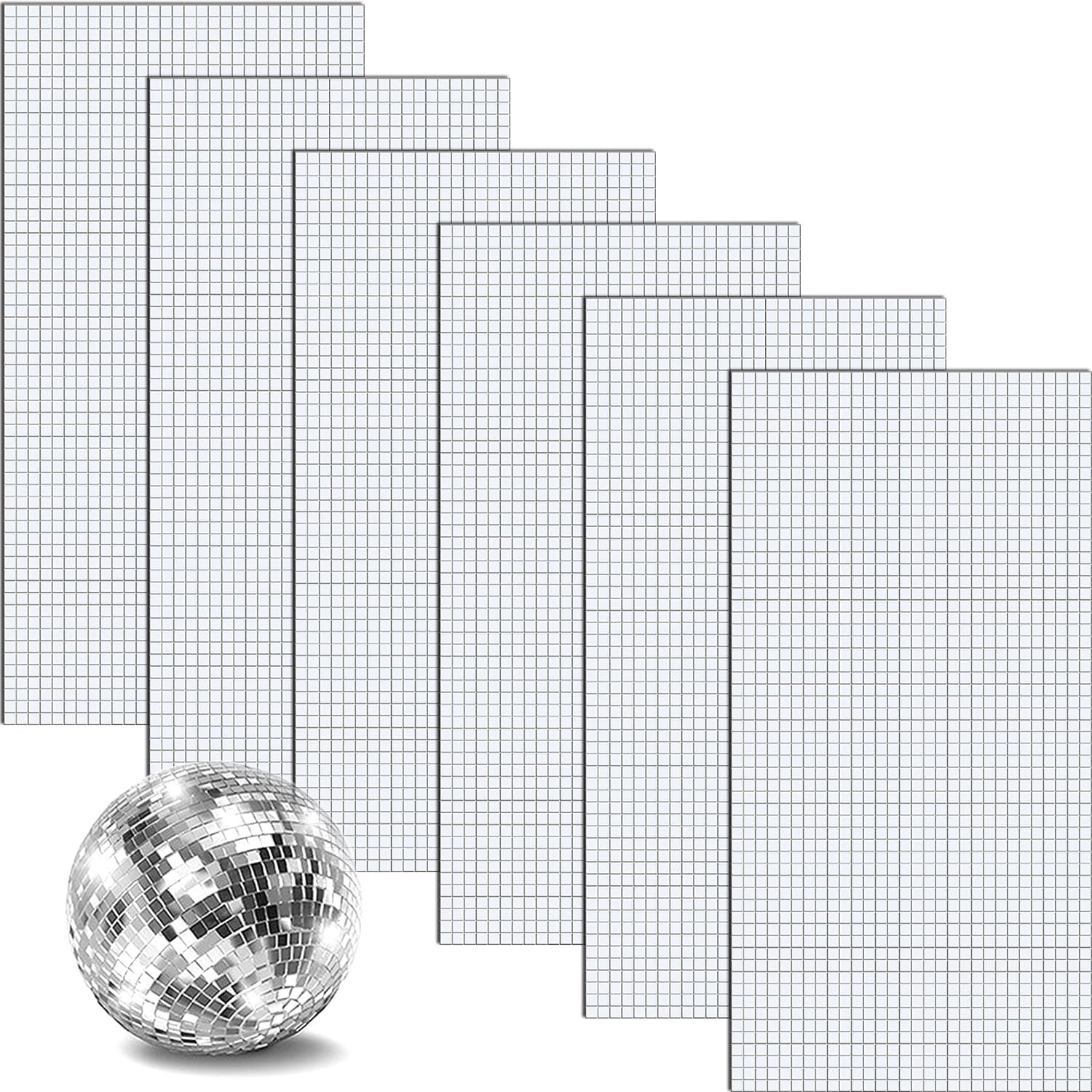 10800 Pcs Self Adhesive Mosaic Tiles, 5 X 5 Mm Square Disco Ball Mirror Tiles S