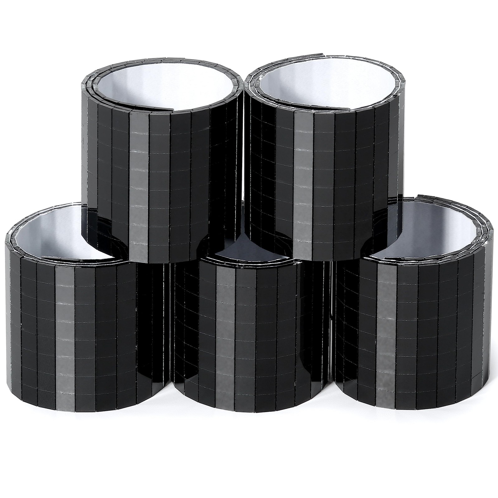 PP OPOUNT 2360 PCS Disco Tiles, 5 x 5 mm Self-Adhesive 2360 PCS, Black