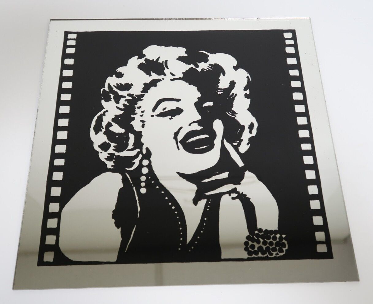 Actress Marilyn Monroe Vintage Glass Mirror Art Tile Hamilton Indiana 12″ x 12″