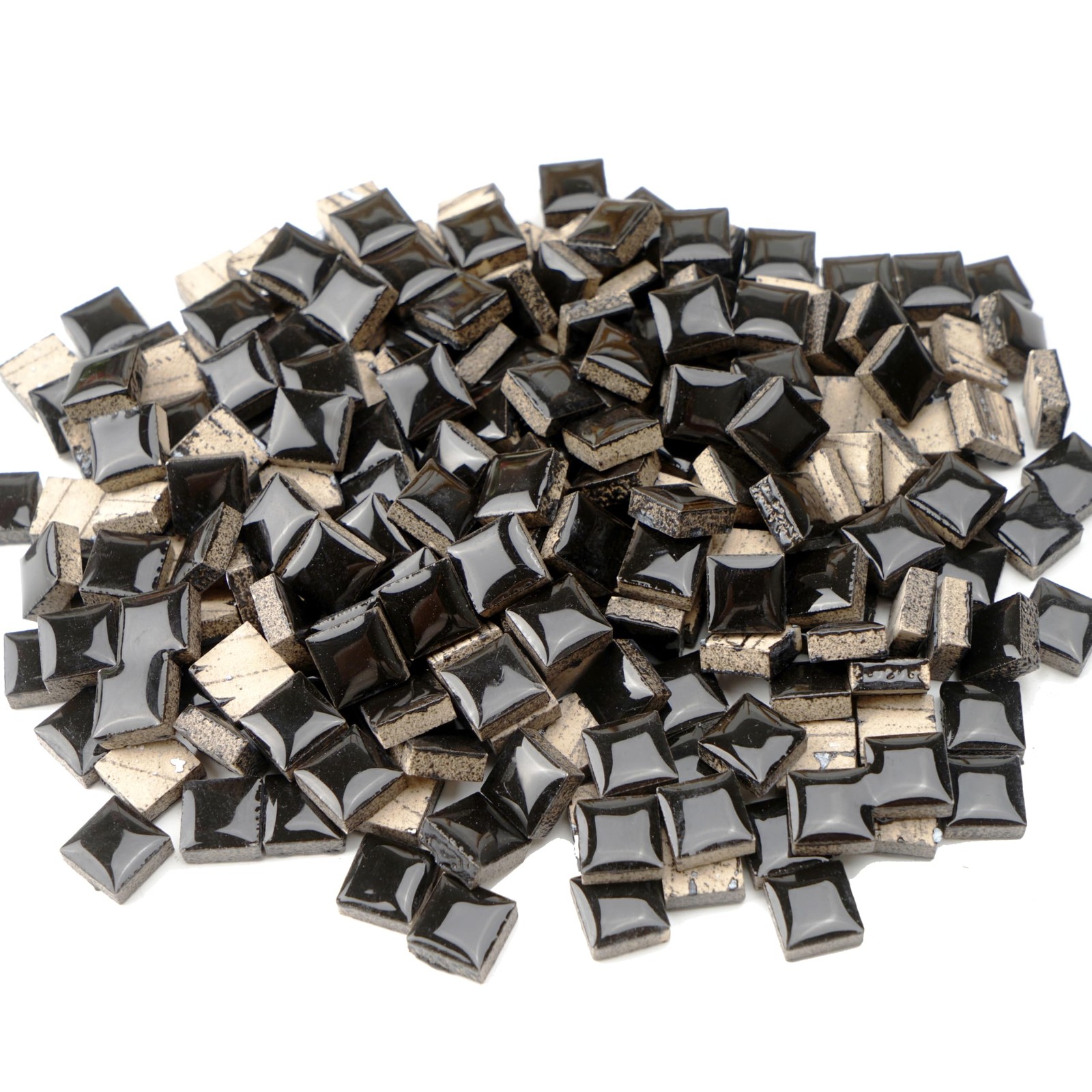 Black Square Mosaic Tiles, 300g/200 Pieces Glazed Ceramic Mosaic Tiles, 0.47i…
