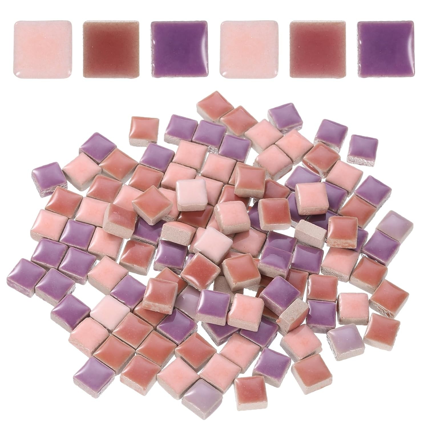 Ceramic Mosaic Tiles Bulk 205pcs Stained Square Ceramic Art Tiles Mosaic Sets