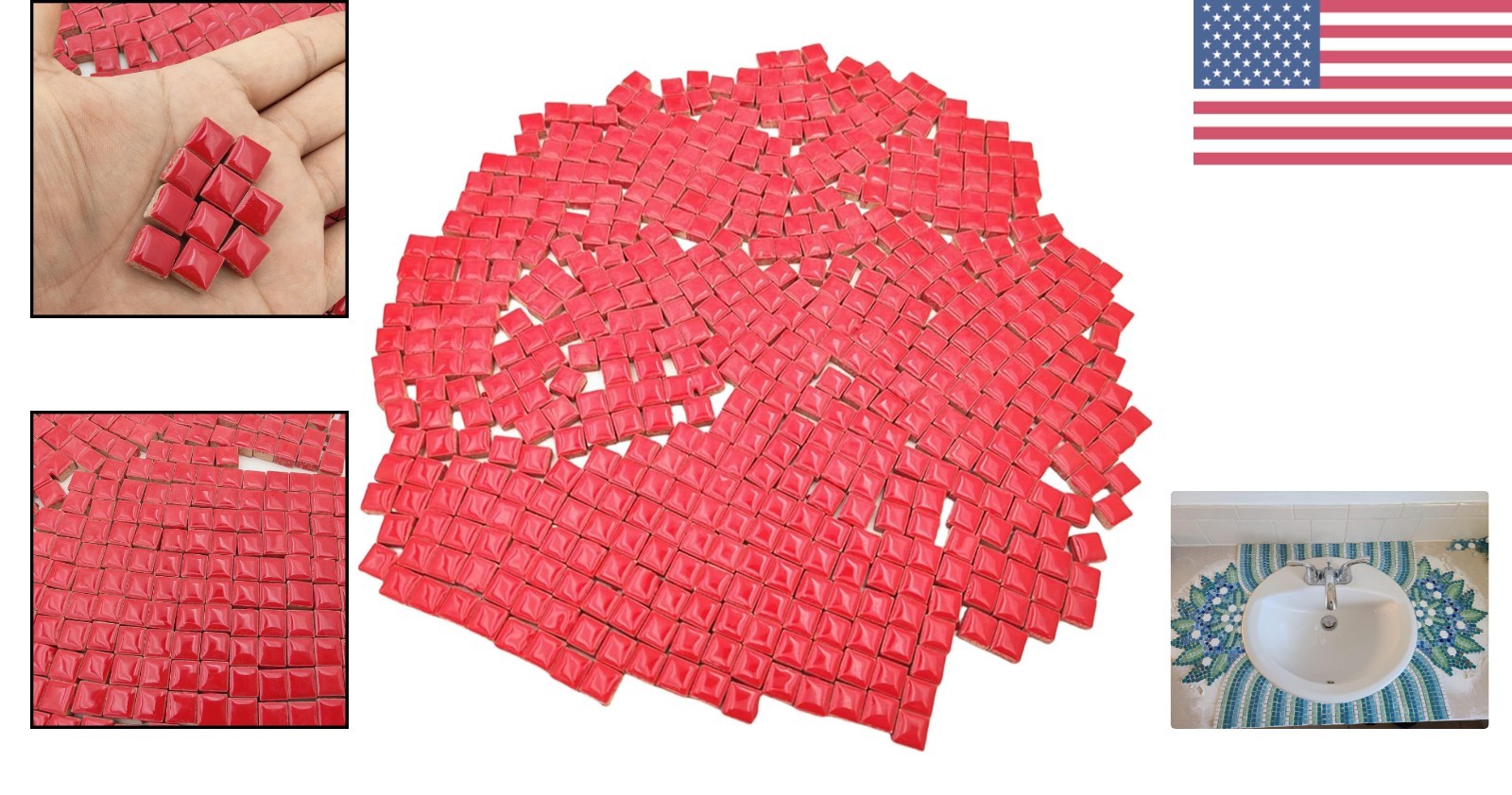 Vibrant 500 Piece Square Ceramic Mosaic Tiles – Perfect for DIY Art Projects