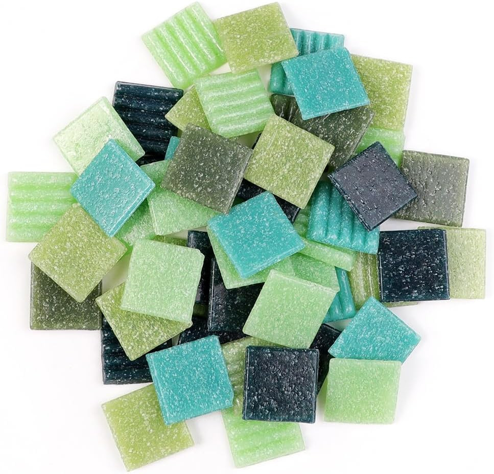 2Cm (3/4″) Square Vitreous Glass Mosaic Tiles for Crafts Bulk, 1 LB Colorful Mix