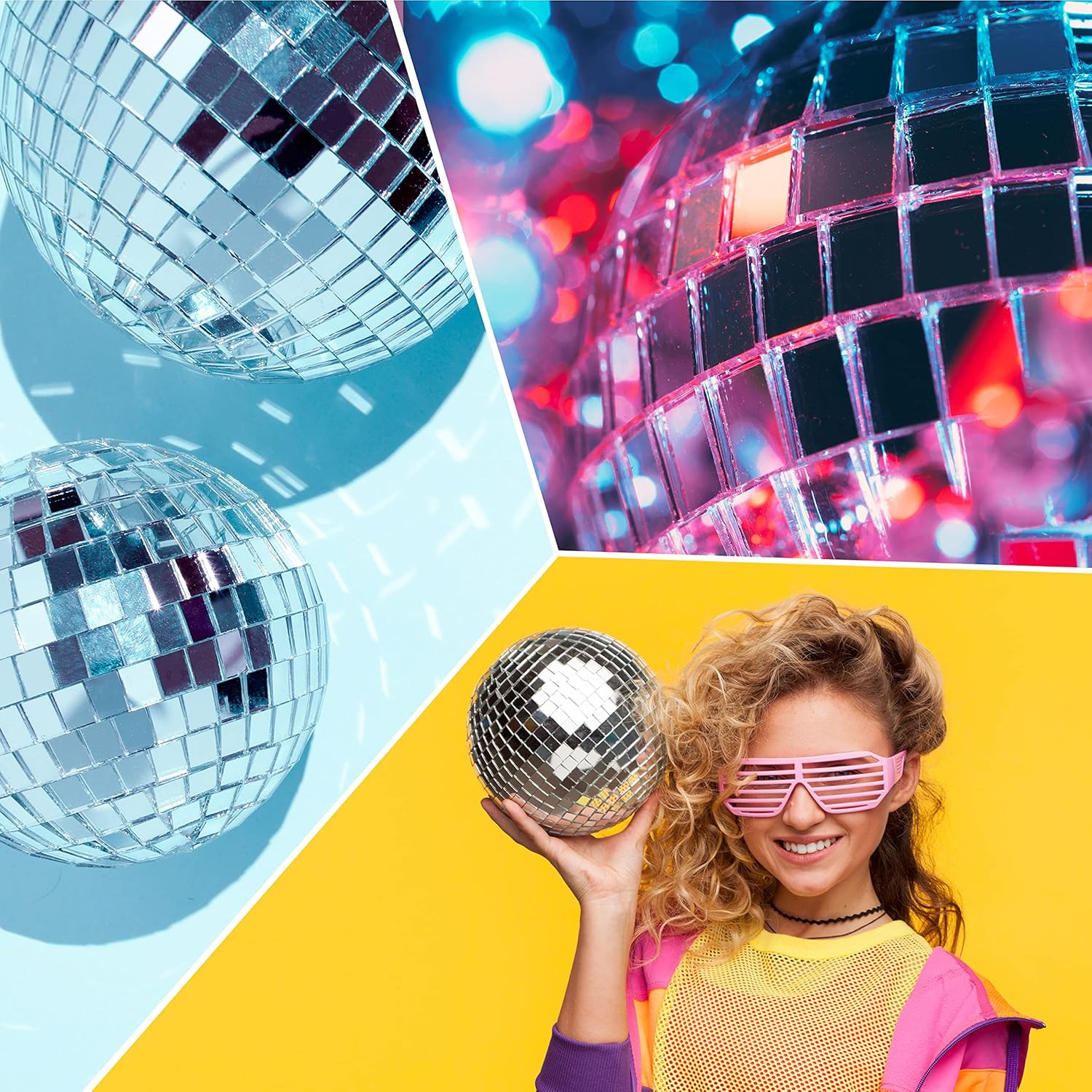 1050 PCS Disco Ball Tiles, 10 X 10 Mm Self-Adhesive Disco Tapes for DIY Craft De