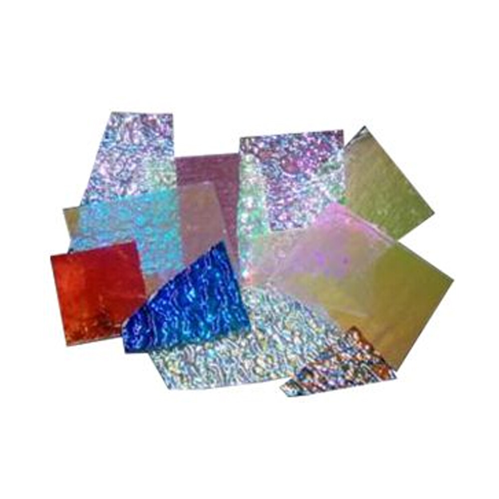 1/2lb. CBS Dichroic Glass Jewelry Pack Crinklized on Black 96 COE