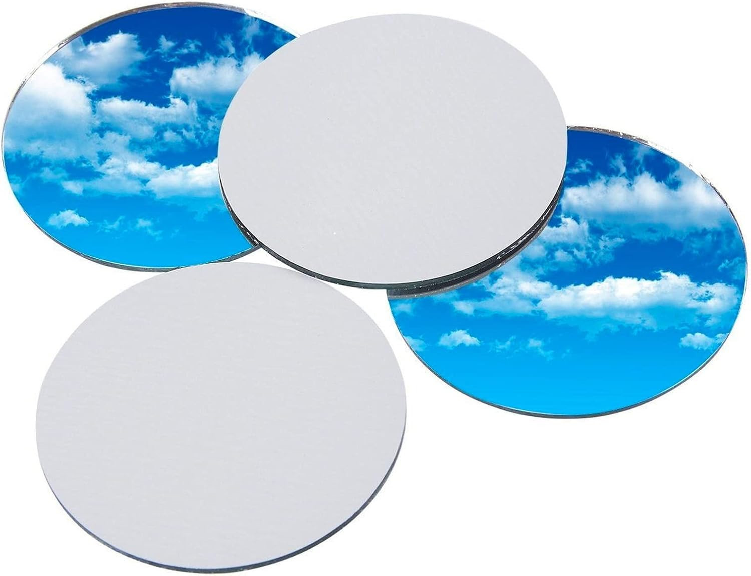 Craft Mirrors Bulk Mini Glass Tiles – 60-Pack 2-Inch Round Tiles – DIY Mosaic Cr