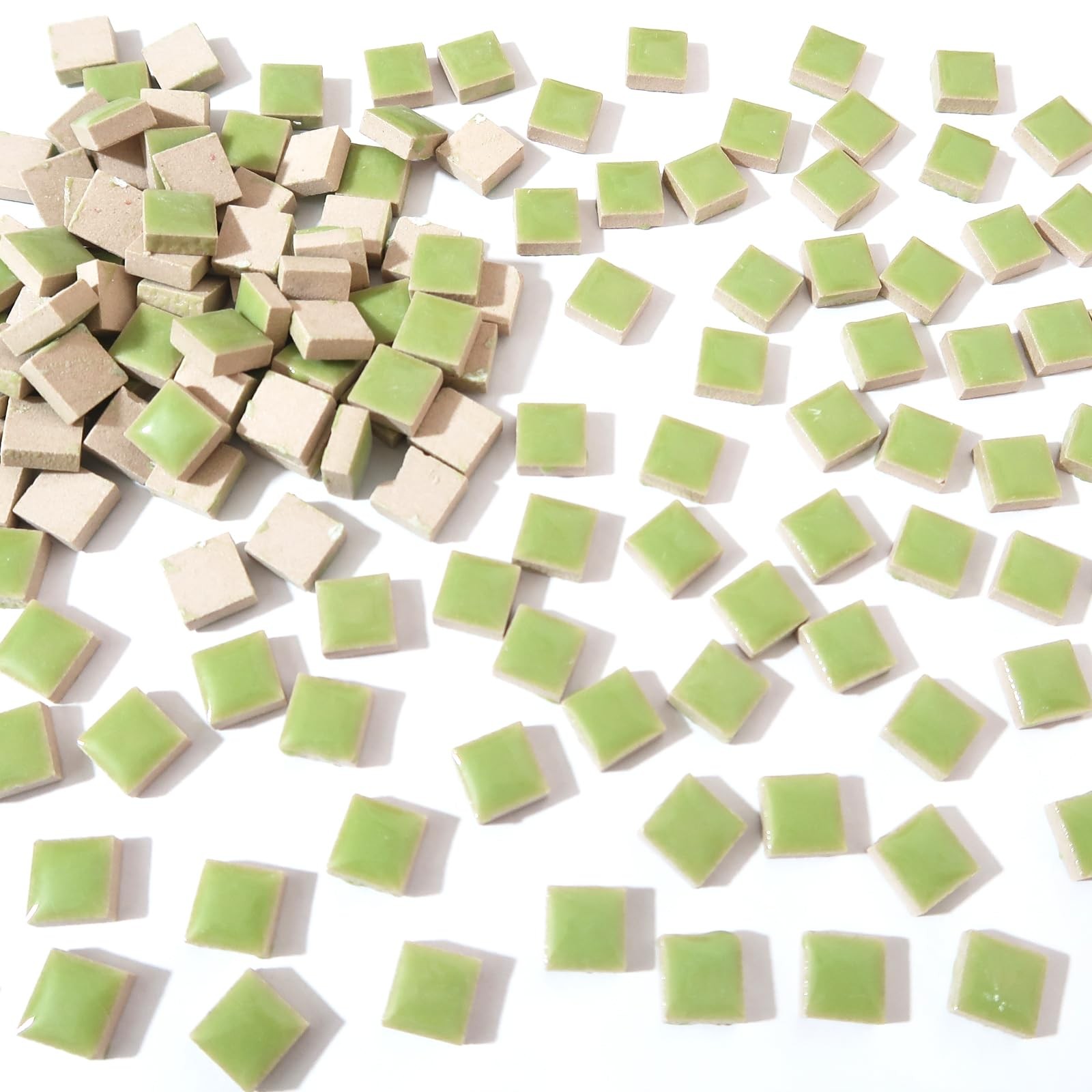 200 Pieces Square Mosaic Tiles for Crafts Bulk, Ceramic Mosaic Pieces 16 Colo…