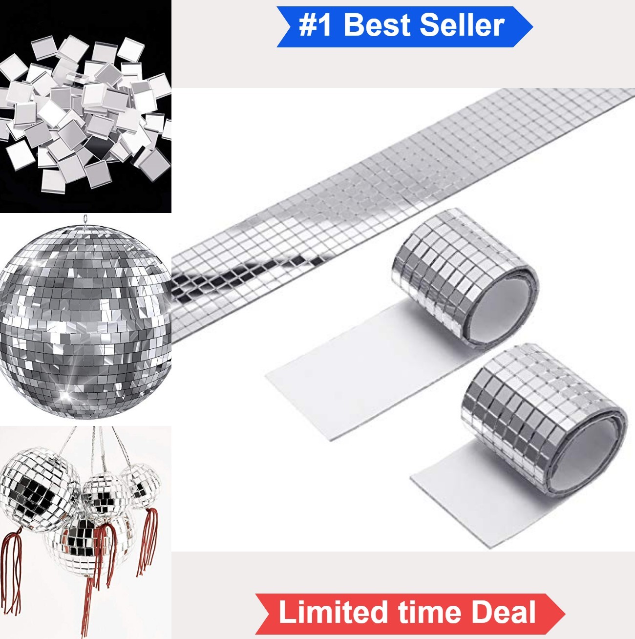 Self-Adhesive Mini Glass Mirror Mosaic Tiles 5mm 1200 Pieces for DIY Craft