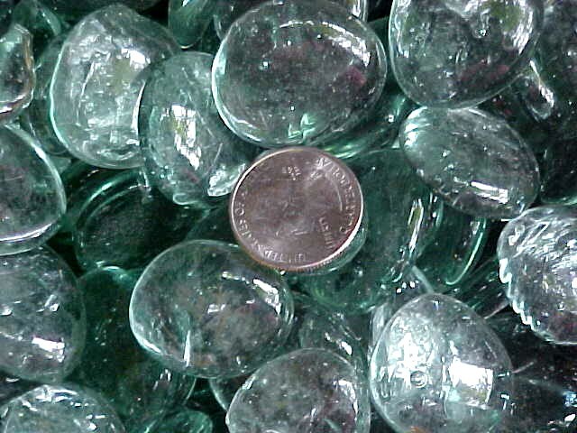 20 CLEAR GREEN TINT JUMBO GLASS GEMS, WAFER, MOSIAC TILES $12.99 POST PAID W1