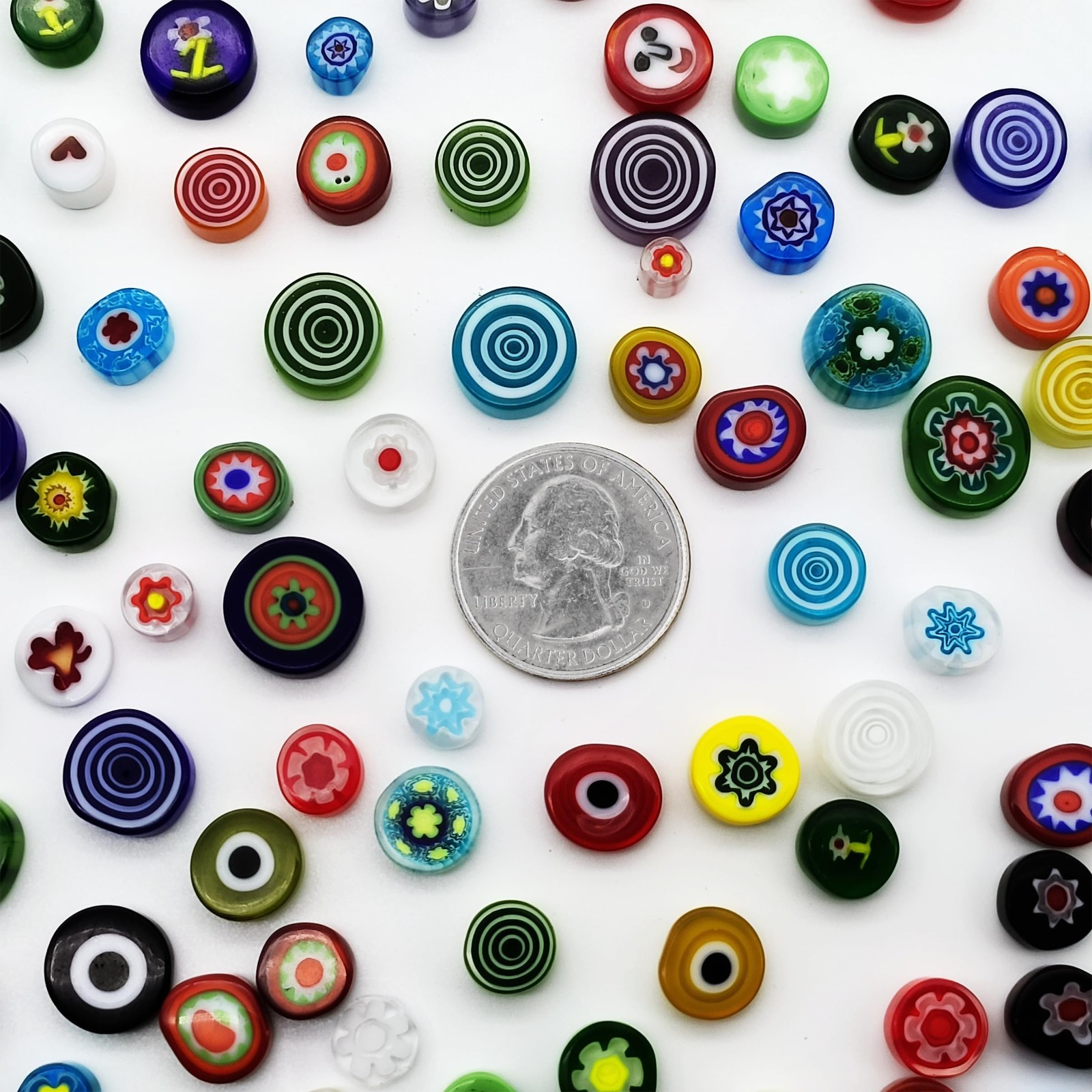 Mosaic Tiles for Crafts – Flat Glass Millefiori Assorted Flower Pieces, DIY Kits