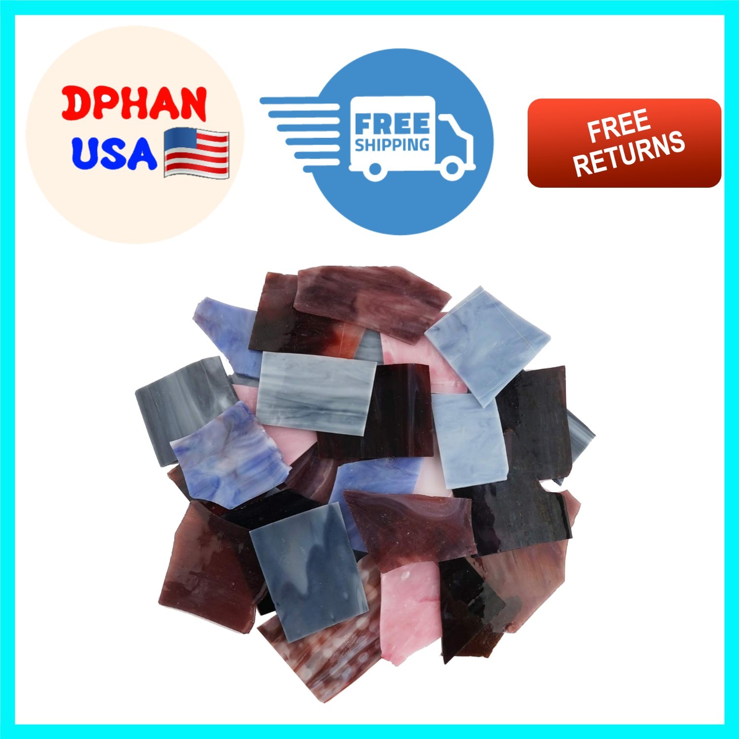 35oz Stained Glass Scrap Pieces for Creative Crafts – Assorted Colors & Textures