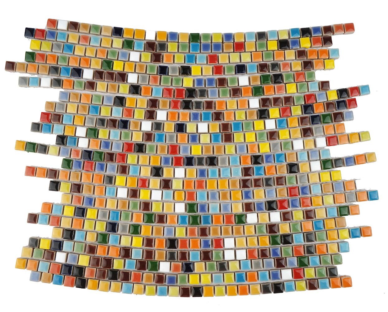 Lanyani 784 Pieces Colorful Tiny Square Ceramic Mosaic 1/2 Inch,